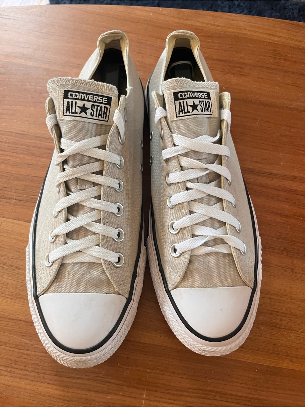 Converse All Star Low Top Sneakers in Beige and White
